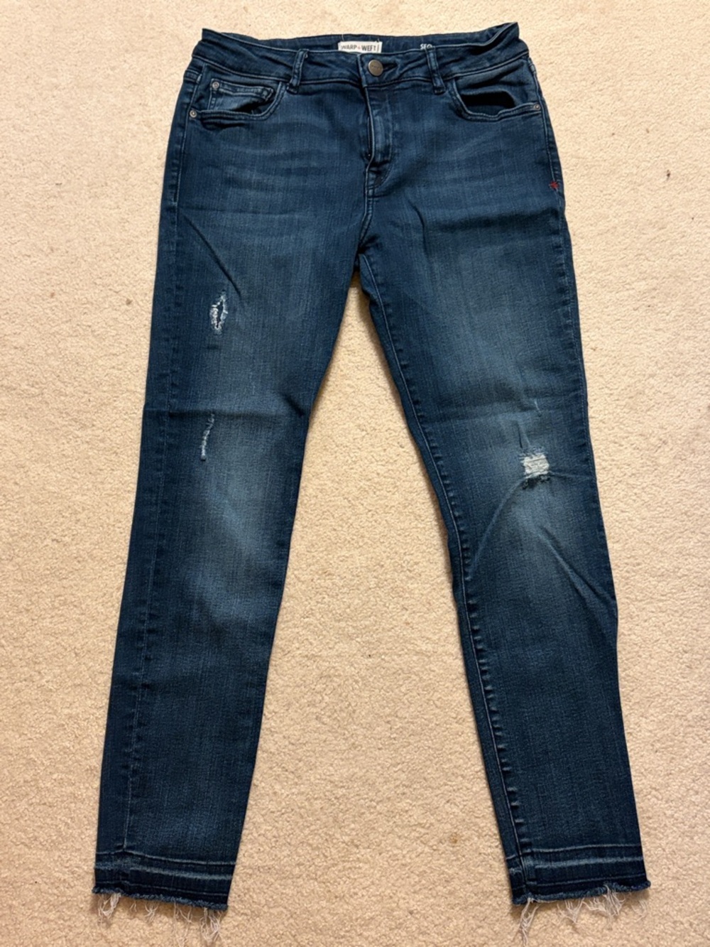 Women's Dark Blue Distressed Skinny Jeans
